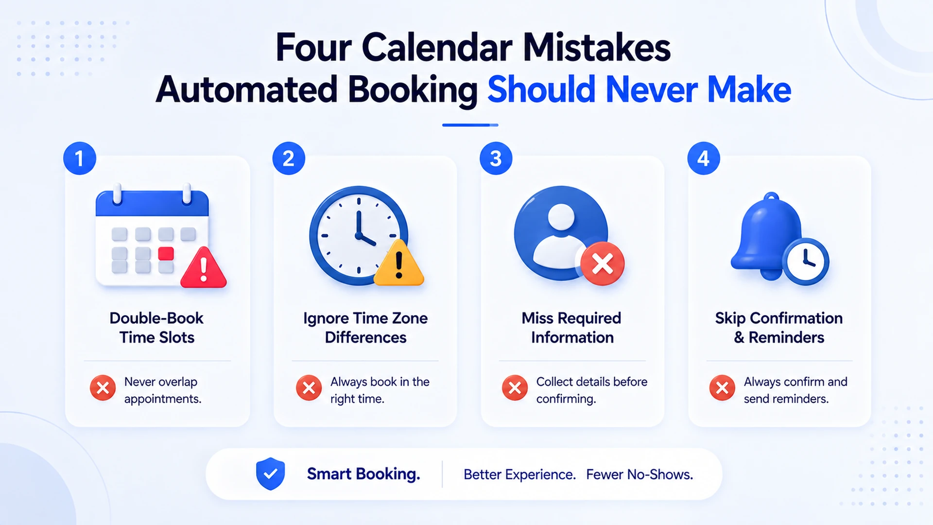 Four calendar mistakes automated booking should never make