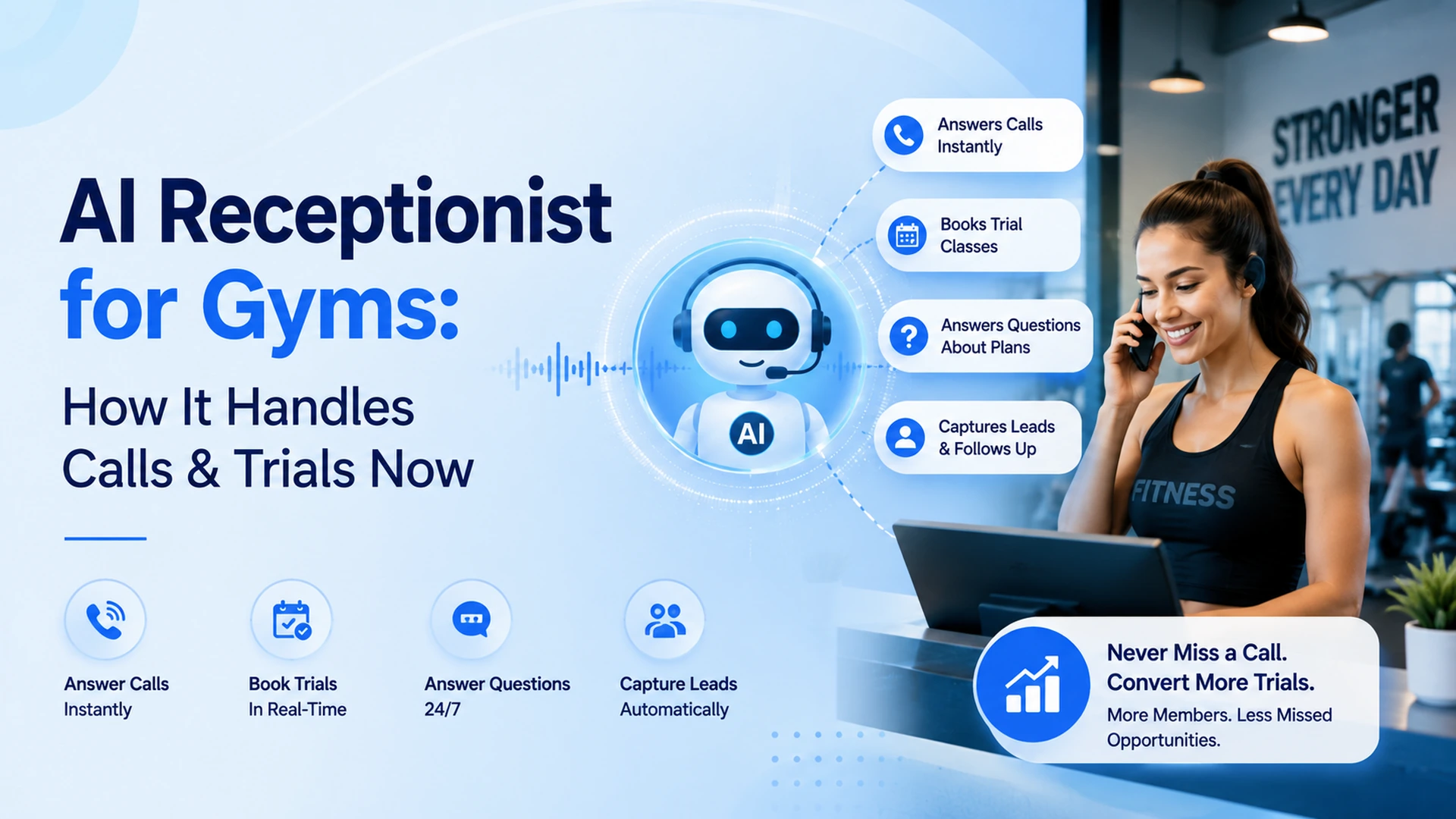 AI Receptionist for Gyms: How It Handles Membership Calls, Trials, and Renewals