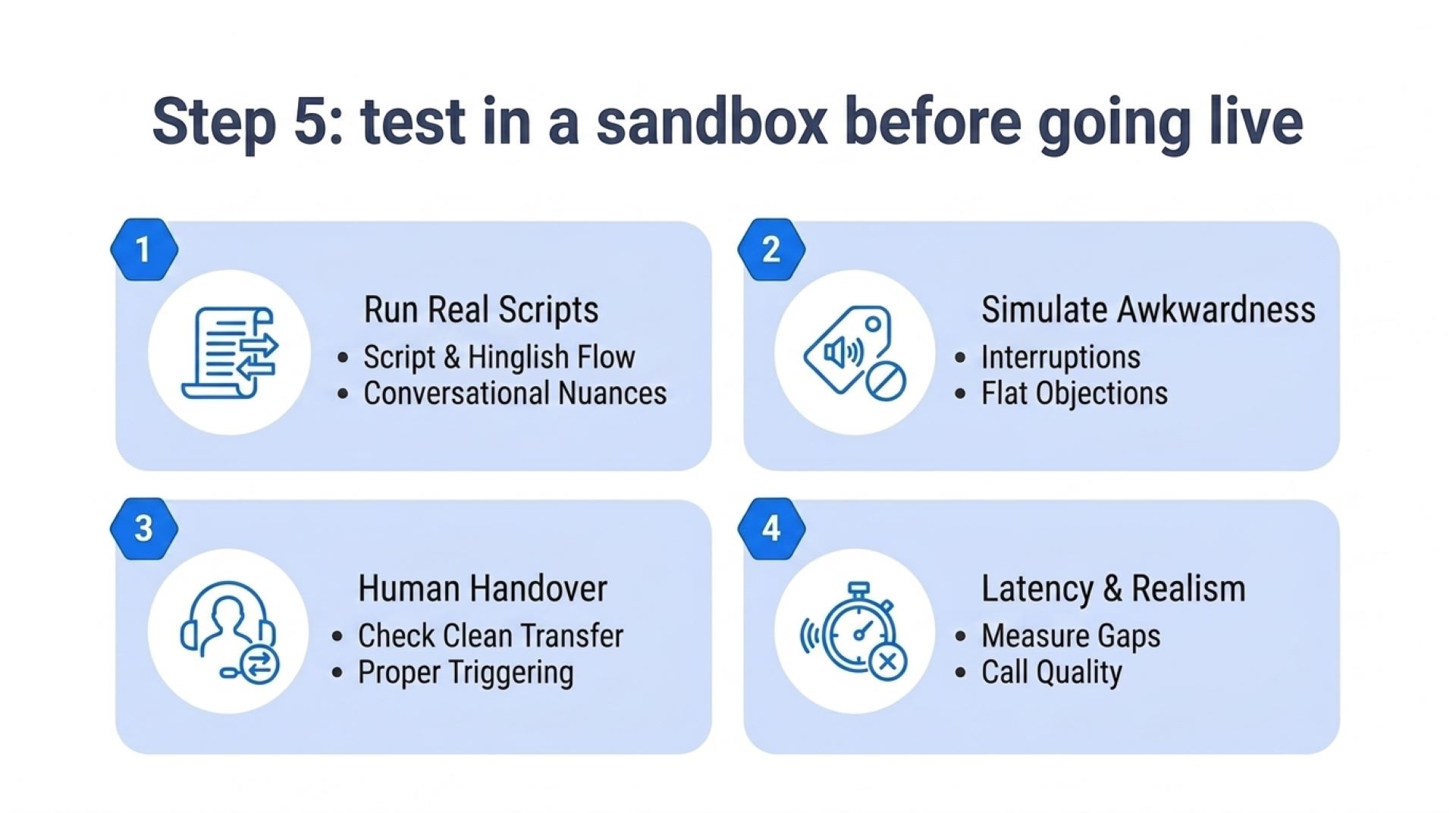 Step 5: test in a sandbox before going live