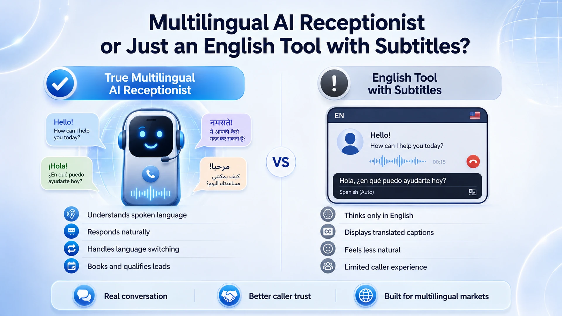 Multilingual AI receptionist or just an English tool with subtitles?